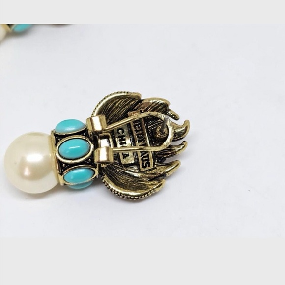 Heidi Daus OLD FLAME Crystal Fire Hot Pierced Earrings & Matching Pin!! - Picture 3 of 3